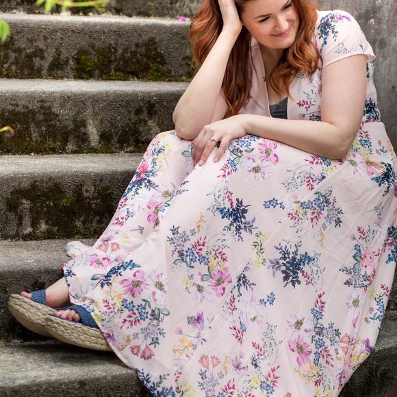 Yumi Kim Calypso Pink Floral Maxi Dress Size Medium - Picture 13 of 17